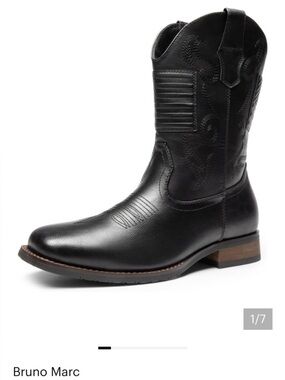 BRUNO MARC - New In Box Men’s Black Boots, Waterproof, Cowboy, Western, Size 11
